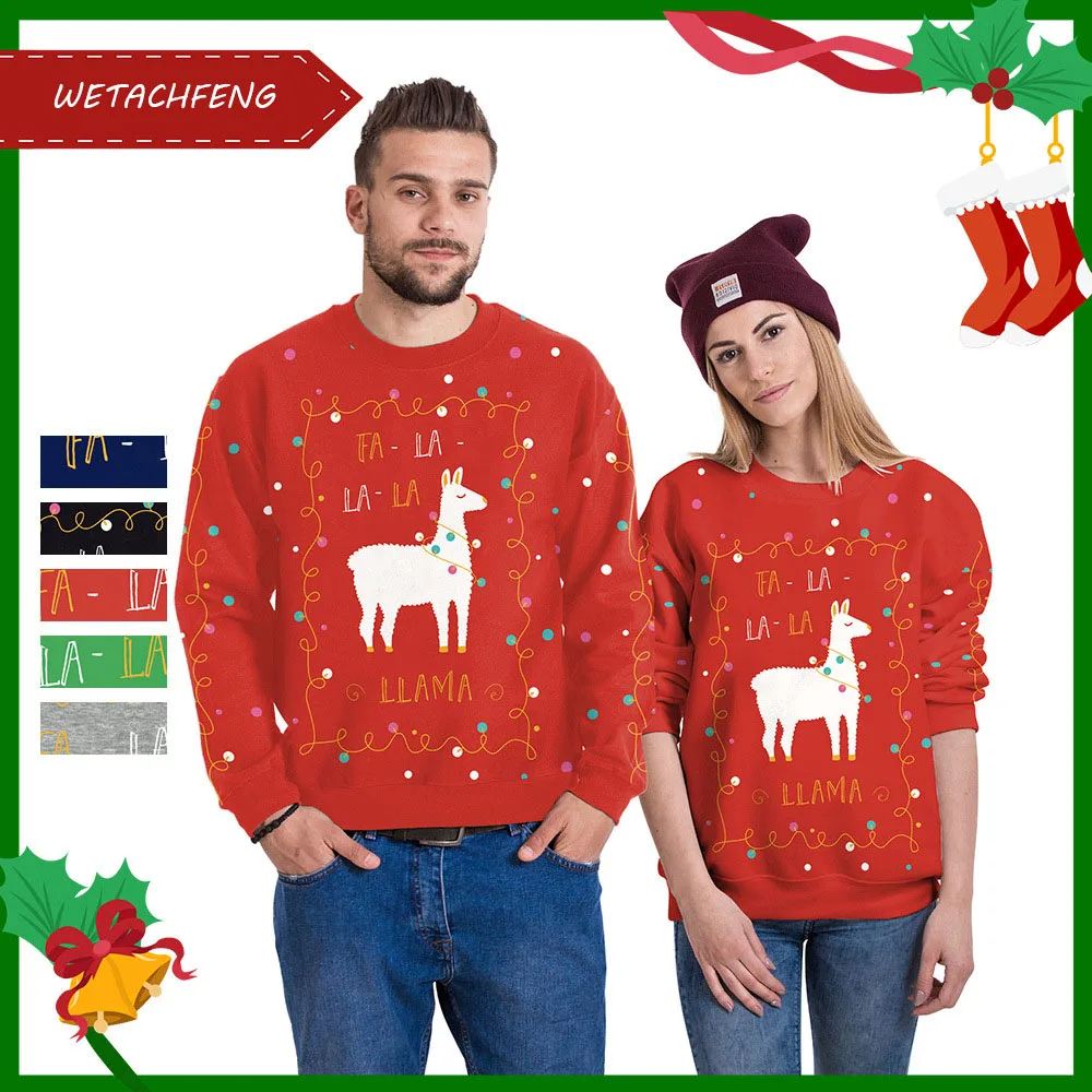 Cute Alpaca Printed Couples Ugly Christmas Sweater Crew Neck Autumn Winter Funny Christmas Pullovers Men Women 3D Cartoon Jumper
Cute Alpaca Printed Couples Ugly Christmas Sweater Crew Neck Autumn Winter Funny Christmas Pullovers Men Women 3D Cartoon Jumper