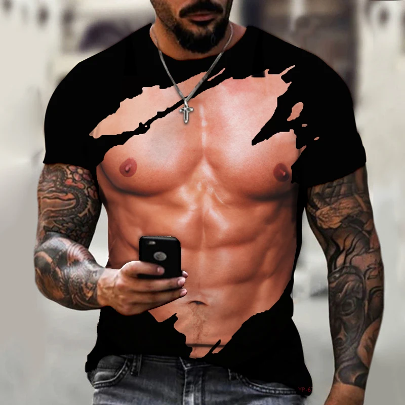2022 Summer Fashion 3D Printed Muscle Short Sleeve Personality Oversized T Shirt Retro Casual O-Neck Hip Hop Men's Street Top
2022 Summer Fashion 3D Printed Muscle Short Sleeve Personality Oversized T Shirt Retro Casual O-Neck Hip Hop Men's Street Top