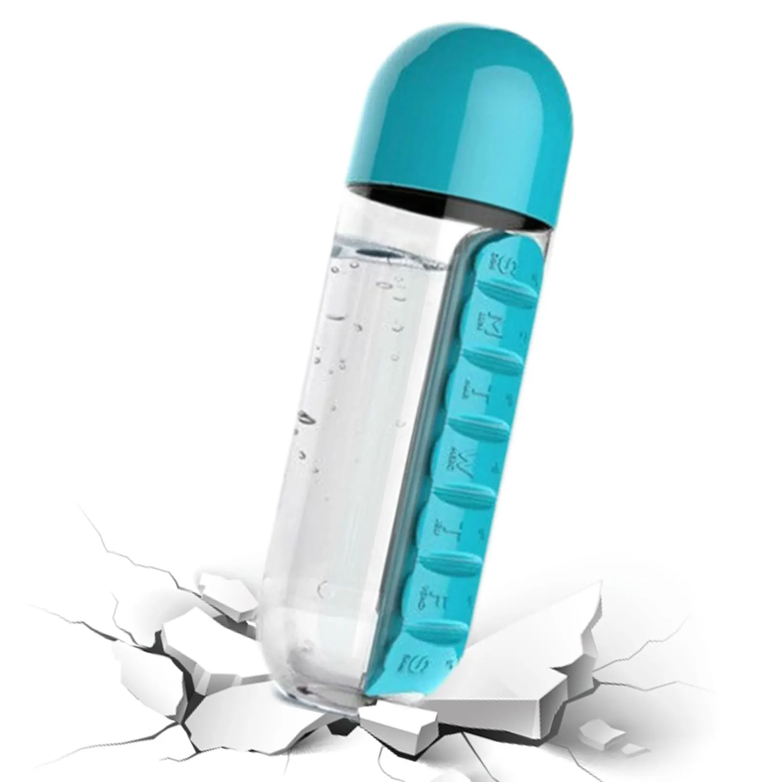 Pill Organizer Bottle Pill Case Water Bottle Travel Pill Case 7 Day 600ML 2 In 1 Water Bottle With Pill Organizer For Large 
Pill Organizer Bottle Pill Case Water Bottle Travel Pill Case 7 Day 600ML 2 In 1 Water Bottle With Pill Organizer For Large