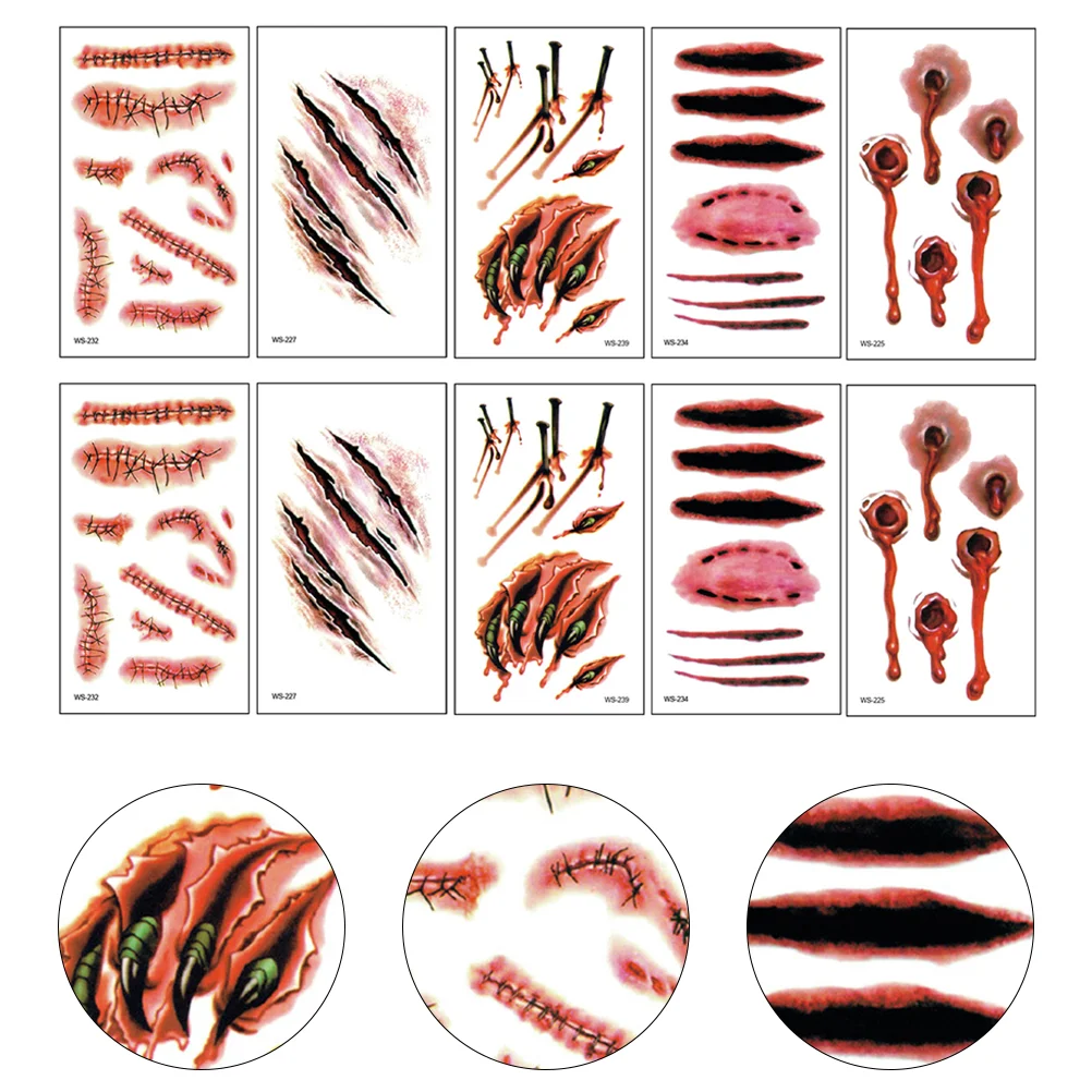 30 Sheets Of Sticker Horrible Creative Realistic Scars Paster for Masquerade
30 Sheets Of Sticker Horrible Creative Realistic Scars Paster for Masquerade