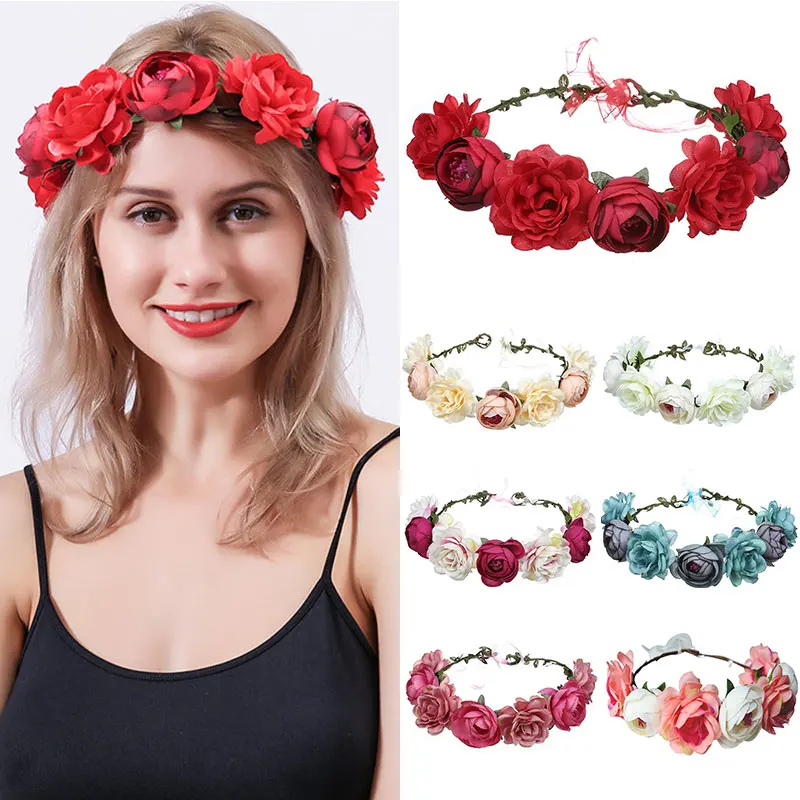 Rose Flower Crowns Wreath Headband Floral Garland Romantic Hair Hoop Party Wedding Elastic Headpiece Bridesmaid Bridal Headwear
Rose Flower Crowns Wreath Headband Floral Garland Romantic Hair Hoop Party Wedding Elastic Headpiece Bridesmaid Bridal Headwear