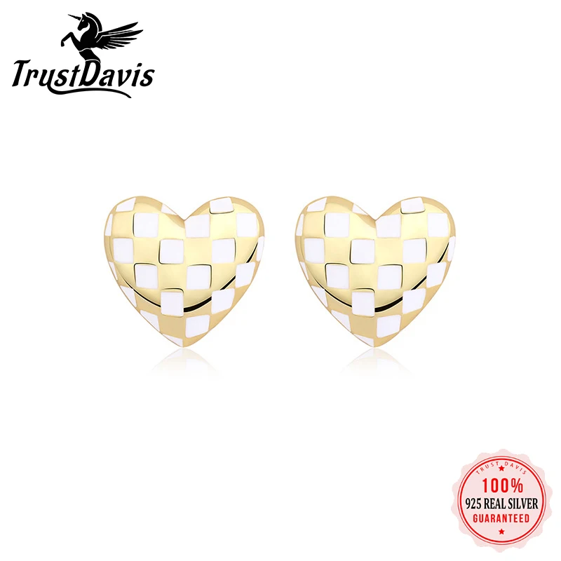 TrustDavis Real 925 Sterling Silver Romantic White Black Heart Stud Earrings For Women Weeding Valentine's Day Jewerly DA2980
TrustDavis Real 925 Sterling Silver Romantic White Black Heart Stud Earrings For Women Weeding Valentine's Day Jewerly DA2980