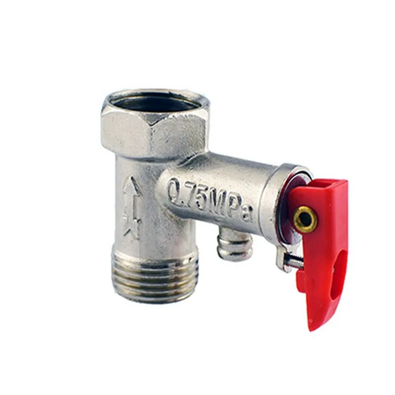 Red Lock Lever Silver Tone Metal Safety Valve 0.75Mpa For Electric Water Heater Special Pressure Reducing Valve
Red Lock Lever Silver Tone Metal Safety Valve 0.75Mpa For Electric Water Heater Special Pressure Reducing Valve