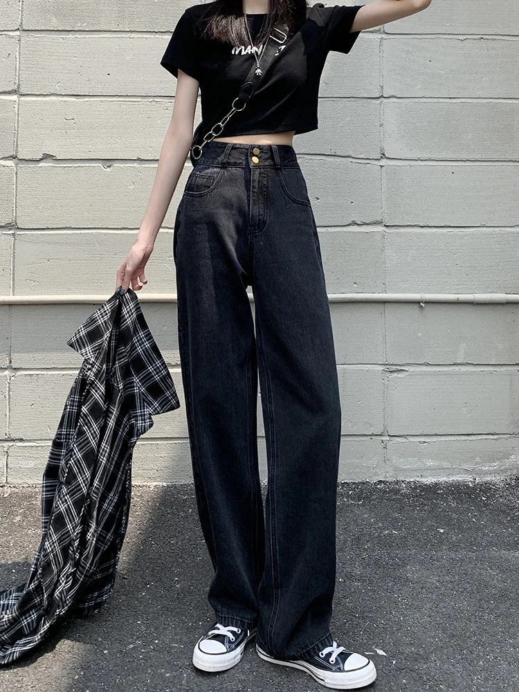 Jeans Women's 2022 New Black High Waisted Loose Wide Leg Denim Pants Trendy Slimming All Match Straight Drapey Mopping Trousers
Jeans Women's 2022 New Black High Waisted Loose Wide Leg Denim Pants Trendy Slimming All Match Straight Drapey Mopping Trousers