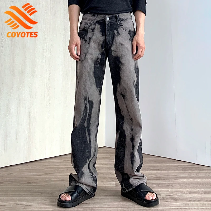 COYOTES Men's Wear Washed Black Grey Jeans Baggy Korean Streetwear Trend Loose Straight Denim Pants Vintage Trousers
COYOTES Men's Wear Washed Black Grey Jeans Baggy Korean Streetwear Trend Loose Straight Denim Pants Vintage Trousers