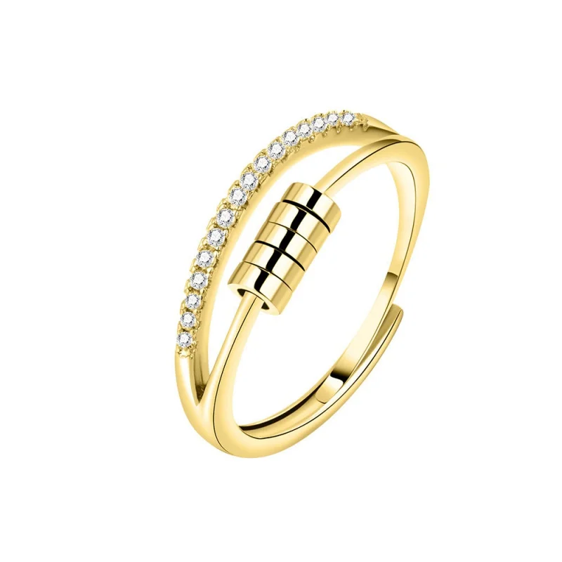 European and American S925 Sterling Silver Five-Ring Zircon Rotatable Ring Hipster Hip Hop Rotating Personality round Ring Ring
European and American S925 Sterling Silver Five-Ring Zircon Rotatable Ring Hipster Hip Hop Rotating Personality round Ring Ring