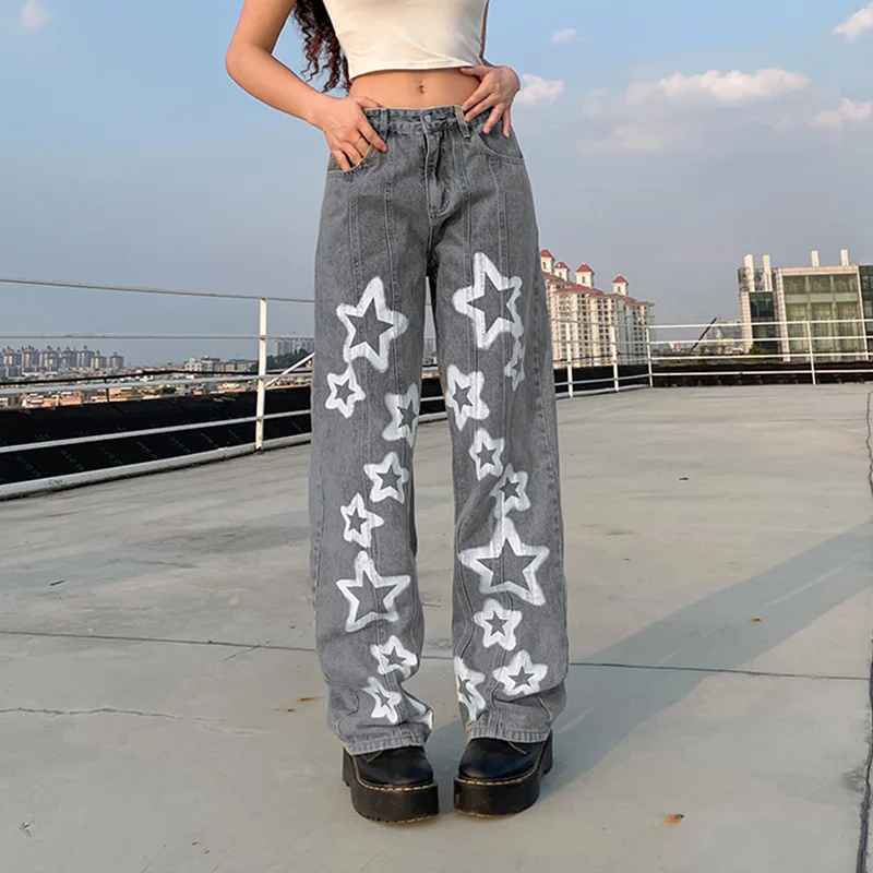 

ropa aesthetic coreana y2k slim alt star ripped baggy pants stacked goth women minus two cargo wide leg men jeans clothes cargos