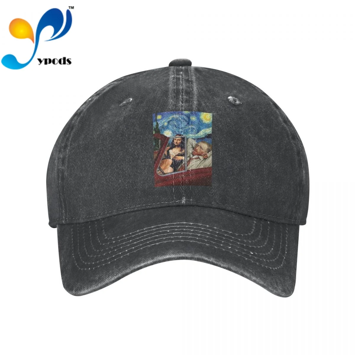 

Mona Lisa Van Gogh Unisex Baseball Cap Men Women Snapback Hat Dad Hat Summer Sun Cap for Men and Women Hats