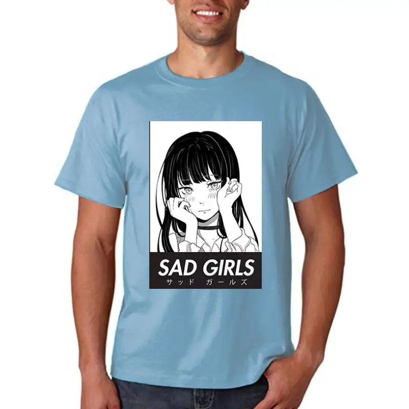 Sad Girl Print Women Kawaii T Shirts Cartoon Loose Anime T Shirt Summer Short Sleeve Loose O Neck Streetwear Tee Female Clothes
Sad Girl Print Women Kawaii T Shirts Cartoon Loose Anime T Shirt Summer Short Sleeve Loose O Neck Streetwear Tee Female Clothes