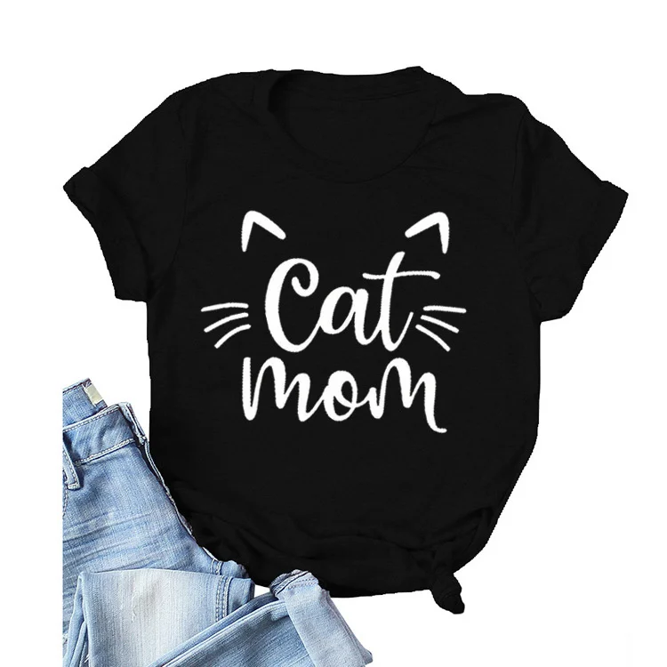 Cat Mom Print Women T Shirt Short Sleeve O Neck Women Tshirt Ladies Tee Shirt Tops Clothes Camisetas Mujer DW279
Cat Mom Print Women T Shirt Short Sleeve O Neck Women Tshirt Ladies Tee Shirt Tops Clothes Camisetas Mujer DW279