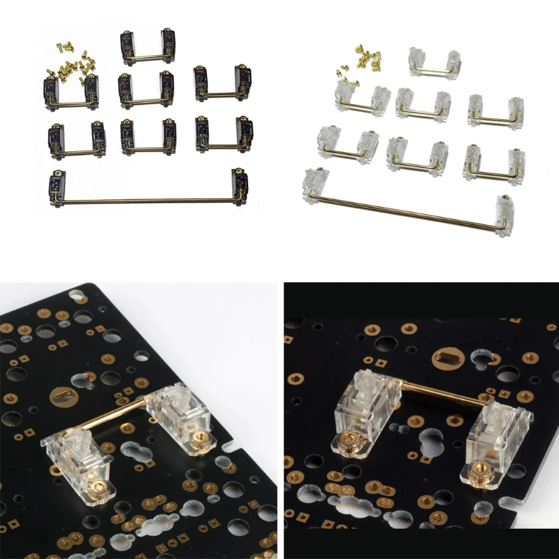 Black Transparent Gold Plated V2 Screw-in Stabilizer for Custom Mechanical Keyboard 6.25x 2x xd96 xd87 gh60 xd64 xd84
Black Transparent Gold Plated V2 Screw-in Stabilizer for Custom Mechanical Keyboard 6.25x 2x xd96 xd87 gh60 xd64 xd84