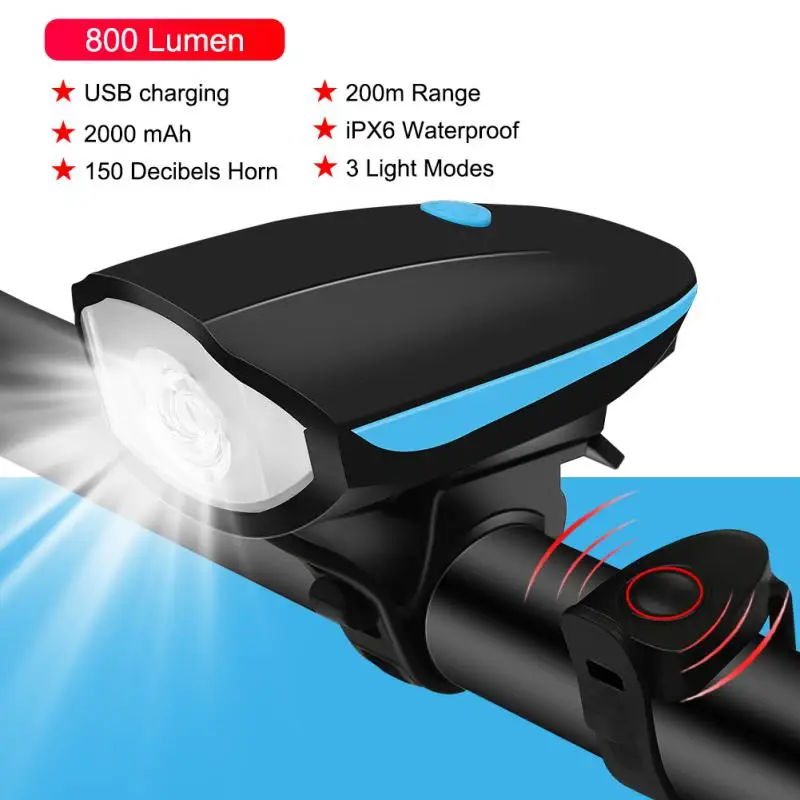Bicycle Light Front With Horn Multi-function Flashlight Waterproof MTB Road Headlight Rechargeable Lamp 120Db Bike horn Light
Bicycle Light Front With Horn Multi-function Flashlight Waterproof MTB Road Headlight Rechargeable Lamp 120Db Bike horn Light