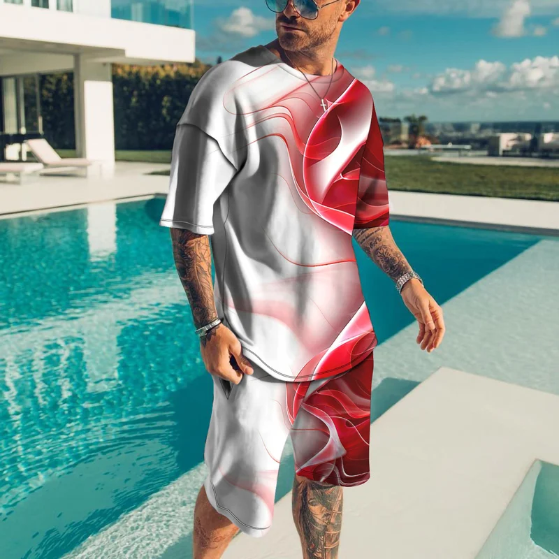 2022 Summer Men's Short Sleeve T Shirt Set Fashion 2 Pieces Streetwear Printed 3D Sports Beach Shorts Workout Men
2022 Summer Men's Short Sleeve T Shirt Set Fashion 2 Pieces Streetwear Printed 3D Sports Beach Shorts Workout Men