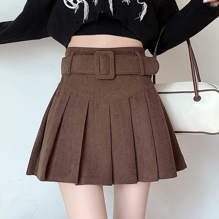 2023 Women Autumn Winter New Corduroy Pleated Skirts Female Vintage Casual Mini Skirts Ladies High Waist Skirts Belt A241
2023 Women Autumn Winter New Corduroy Pleated Skirts Female Vintage Casual Mini Skirts Ladies High Waist Skirts Belt A241