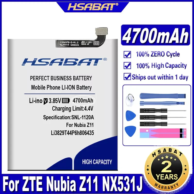 2023New HSABAT 4700mAh Li3829T44P6h806435 Battery for ZTE Nubia Z11 NX531J Nubia M2 Lite M2Lite NX573J M2 PLAY NX907J
2023New HSABAT 4700mAh Li3829T44P6h806435 Battery for ZTE Nubia Z11 NX531J Nubia M2 Lite M2Lite NX573J M2 PLAY NX907J