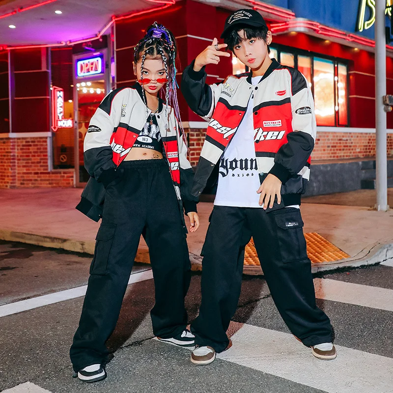 Kids Teenage Jazz Dance Costumes Festival Outfits Motocycle Jacket Streetwear Cargo Pants For Girl Boy Hip Hop Dancing Clothing
Kids Teenage Jazz Dance Costumes Festival Outfits Motocycle Jacket Streetwear Cargo Pants For Girl Boy Hip Hop Dancing Clothing