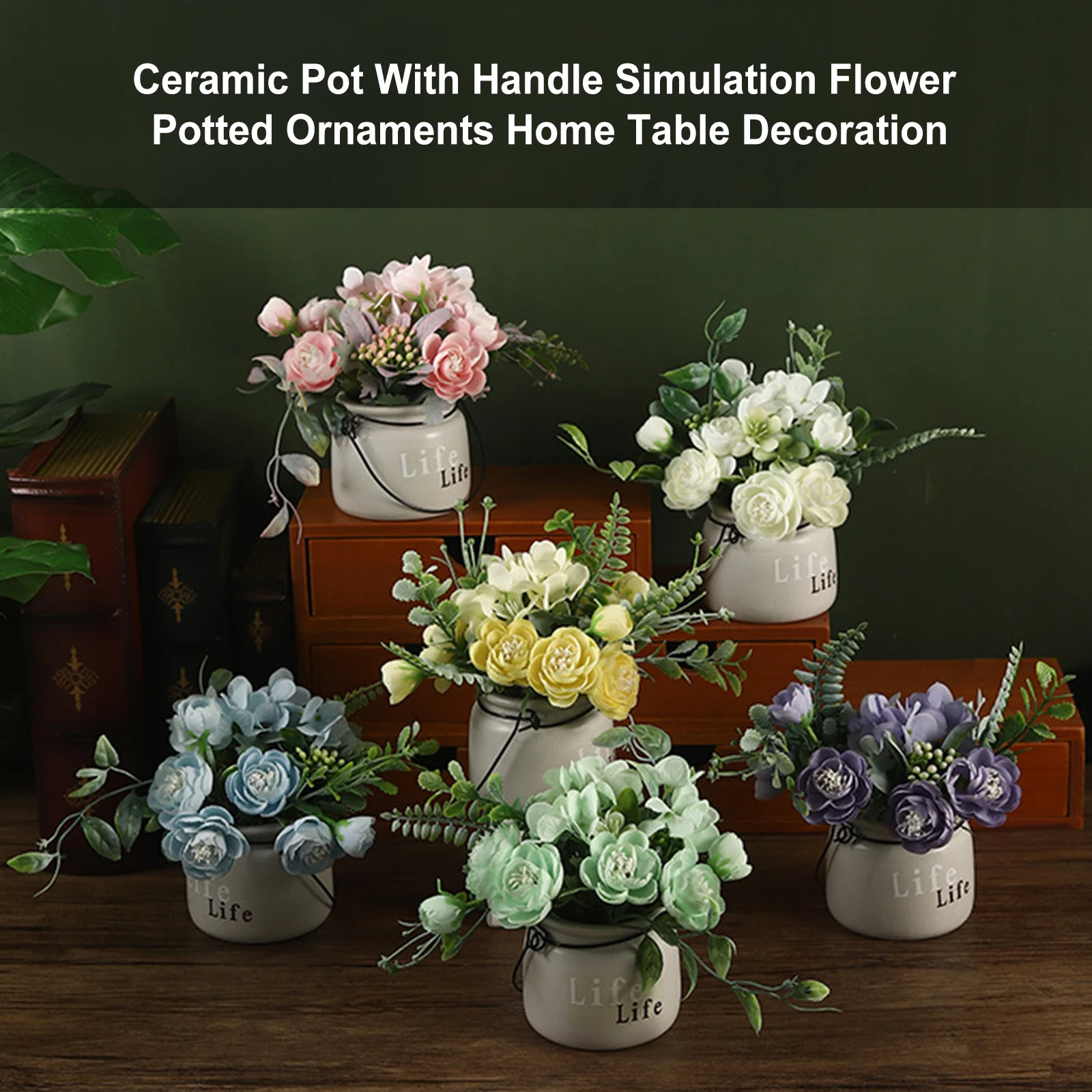 Areyourshop Ceramic Pot With Handle Simulation Flower Potted Ornaments Home Table Decoration
Areyourshop Ceramic Pot With Handle Simulation Flower Potted Ornaments Home Table Decoration