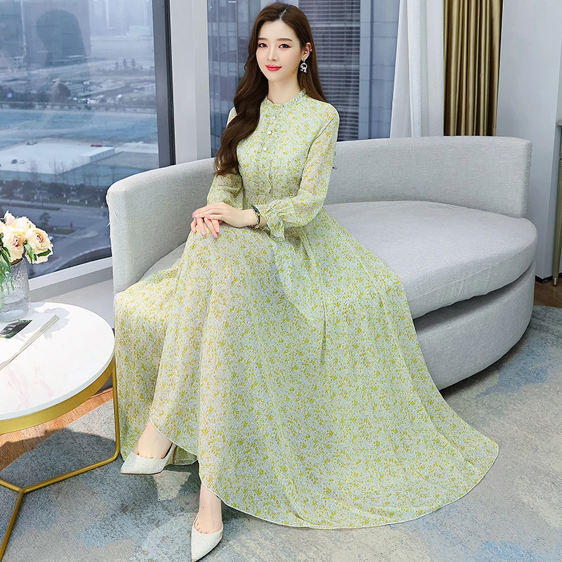 Long Sleeve Floral Dresses For Women 2022 Spring Casual Vintage Vetement Femme Chiffon Stand Vestido Feminino Midi Elegante
Long Sleeve Floral Dresses For Women 2022 Spring Casual Vintage Vetement Femme Chiffon Stand Vestido Feminino Midi Elegante