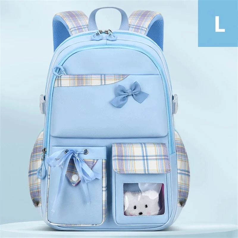 

2023 Bowknot schoolbag for teenage girls Big capacity orthopedic waterproof backpack Fashion Cartoon School Bags 2 Size Satchel