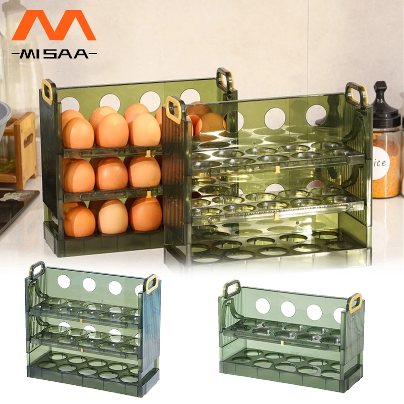 Egg Storage Box Durable Flip Egg Holder Egg Tray Large Capacity 3 Layers Egg Rack For Kitchen Refrigerator Storage Containers
Egg Storage Box Durable Flip Egg Holder Egg Tray Large Capacity 3 Layers Egg Rack For Kitchen Refrigerator Storage Containers