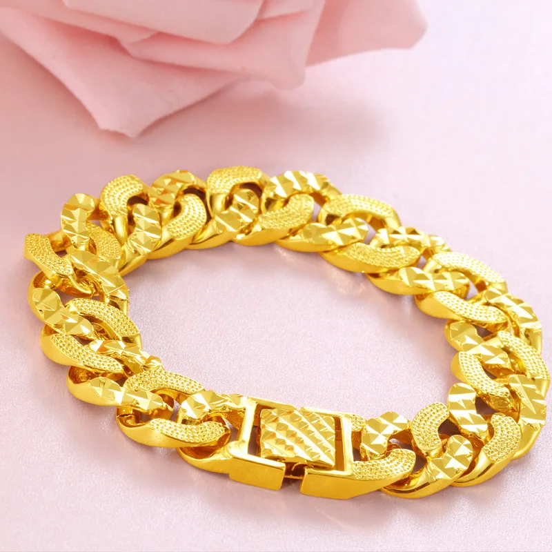 Retro Vintage Luxury 24K Gold Plated Copper Cuban Bracelets for Men Bracelet & Bangle Male Accessory Hip Hop Party Rock Jewelry
Retro Vintage Luxury 24K Gold Plated Copper Cuban Bracelets for Men Bracelet & Bangle Male Accessory Hip Hop Party Rock Jewelry