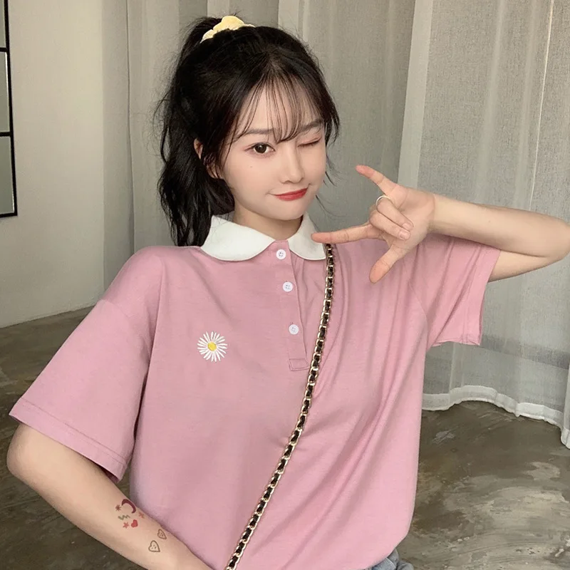 Summer 2022 New Design Sense Niche Loose Embroidery Small Daisy Polo Shirt Short-sleeved T-shirt Women
Summer 2022 New Design Sense Niche Loose Embroidery Small Daisy Polo Shirt Short-sleeved T-shirt Women