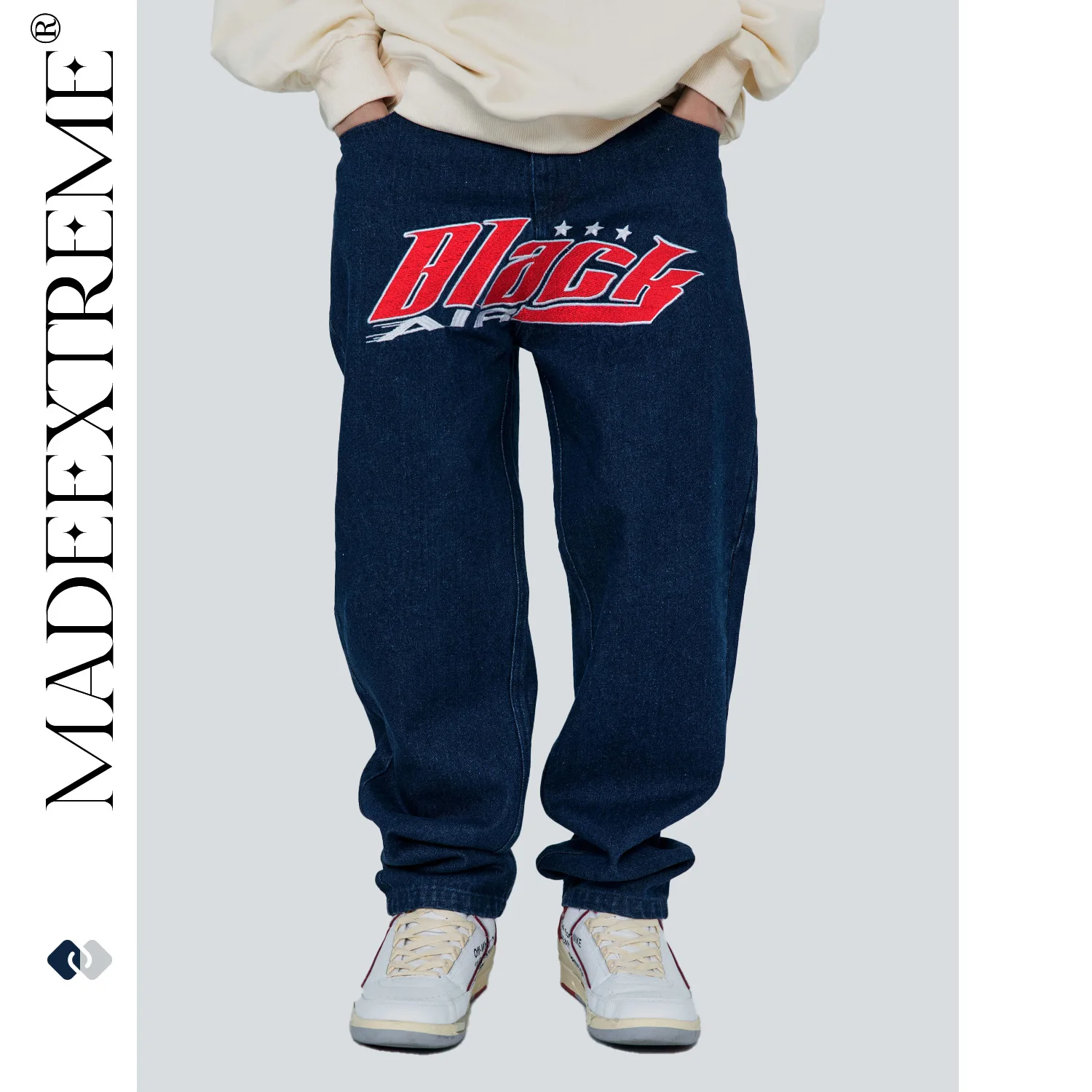 BLACKAIR street wear hip hop letter embroidery loose straight leg jeans men high street baggy jeans boyfriend style women jeans
BLACKAIR street wear hip hop letter embroidery loose straight leg jeans men high street baggy jeans boyfriend style women jeans