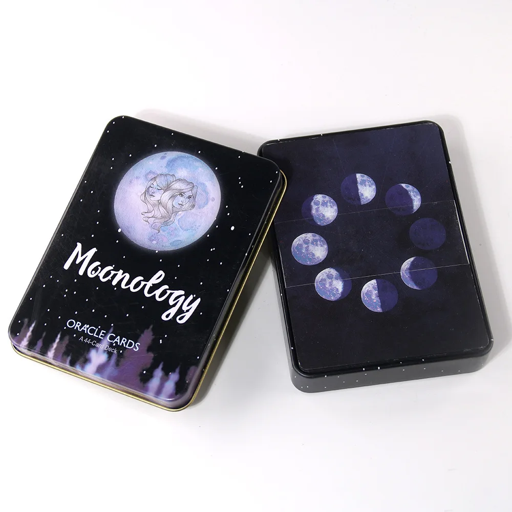 Оловянная коробка Moonology, карты с позолоченными краями, игра «Fortune Telling», настольная игра, карточная игра, игрушка, подарок, Карты Таро, колода
Оловянная коробка Moonology, карты с позолоченными краями, игра «Fortune Telling», настольная игра, карточная игра, игрушка, подарок, Карты Таро, колода