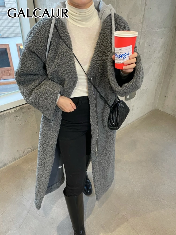 GALCAUR Hooded Loose Coat For Women Long Sleeve Patchwork Zipper Straight Coats Female Style Fashion Clothing Autumn 2022 Style
GALCAUR Hooded Loose Coat For Women Long Sleeve Patchwork Zipper Straight Coats Female Style Fashion Clothing Autumn 2022 Style