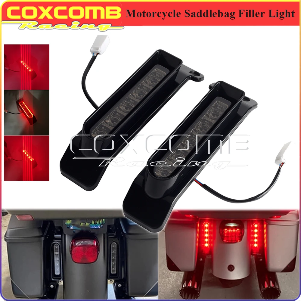 Motorcycle Saddlebag LED Filler Lights Auxiliary Tail Lamp For Harley FLHR FLHTCU FLHTCUL Ultra Limited FLHTK FLHTKL FLTRU 2014+
Motorcycle Saddlebag LED Filler Lights Auxiliary Tail Lamp For Harley FLHR FLHTCU FLHTCUL Ultra Limited FLHTK FLHTKL FLTRU 2014+