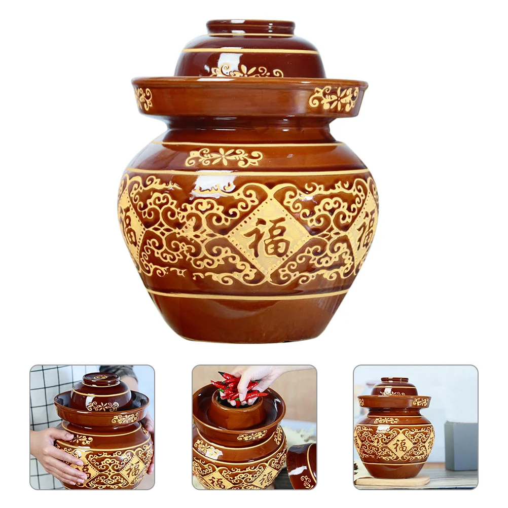Jar Fermentation Pickle Crock Kimchi Mason Container Fermenting Ceramic Chinese Kit Jars Storage Pot Sauerkraut Pickling
Jar Fermentation Pickle Crock Kimchi Mason Container Fermenting Ceramic Chinese Kit Jars Storage Pot Sauerkraut Pickling
