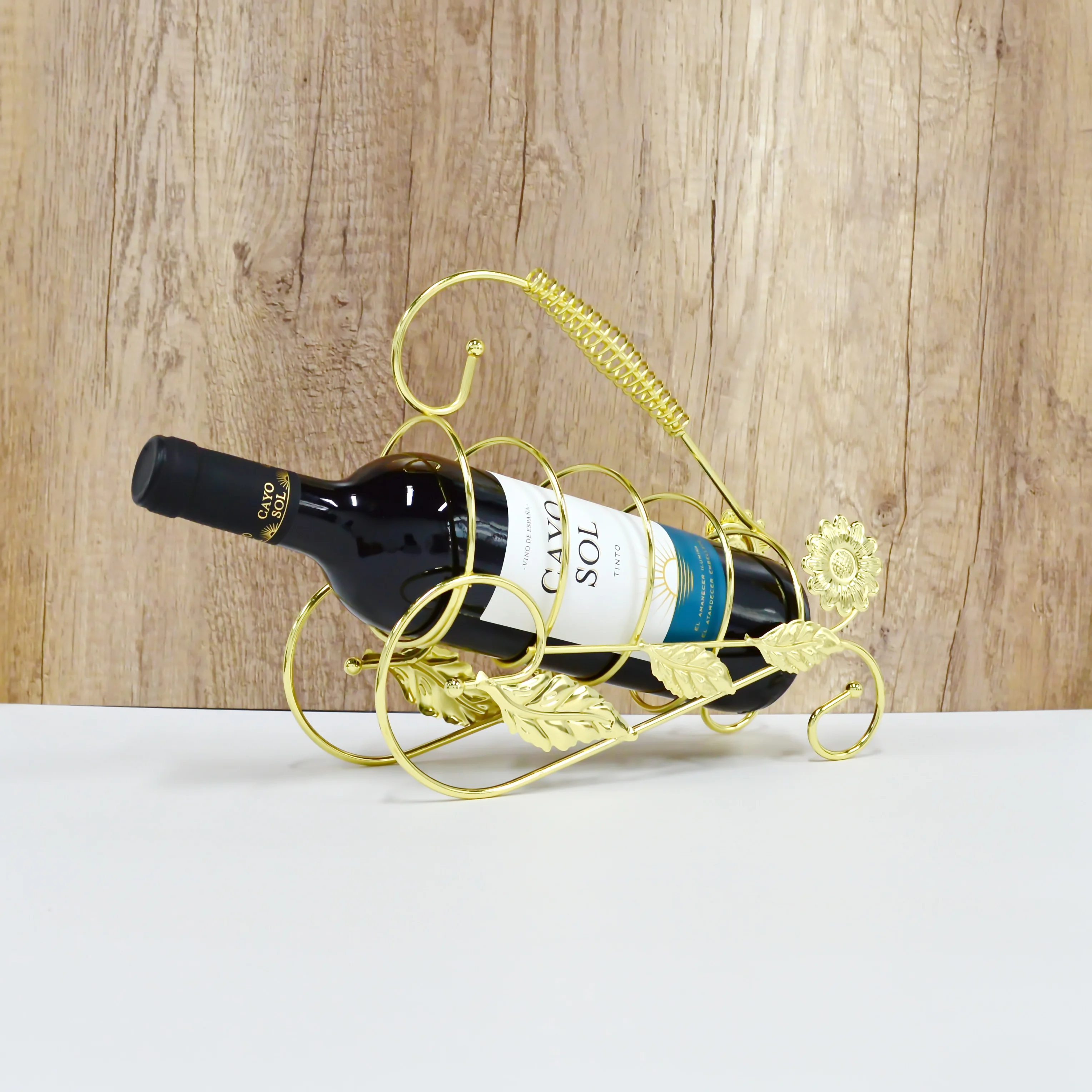 Metal Gold Portable Decorative Wine Racks Stand Handcrafted Iron Bottle Holder Shelves For Kitchen Countertop Fridge Bar Cellar
Metal Gold Portable Decorative Wine Racks Stand Handcrafted Iron Bottle Holder Shelves For Kitchen Countertop Fridge Bar Cellar