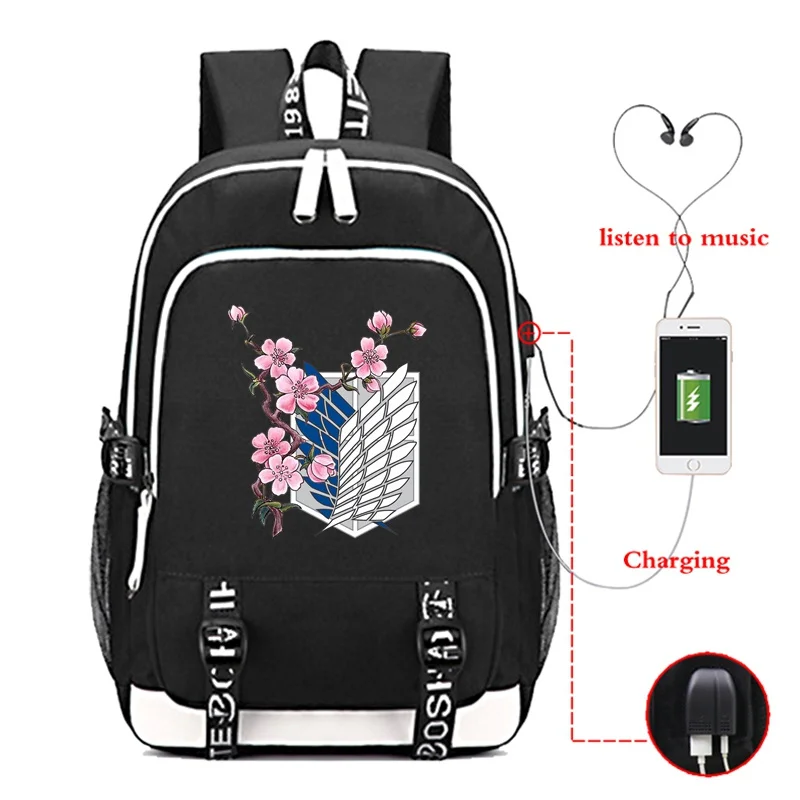 Anime Attack On Titan Aot Backpack Women Men USB Charging Backpack Fashion Large Capacity Bag
Anime Attack On Titan Aot Backpack Women Men USB Charging Backpack Fashion Large Capacity Bag