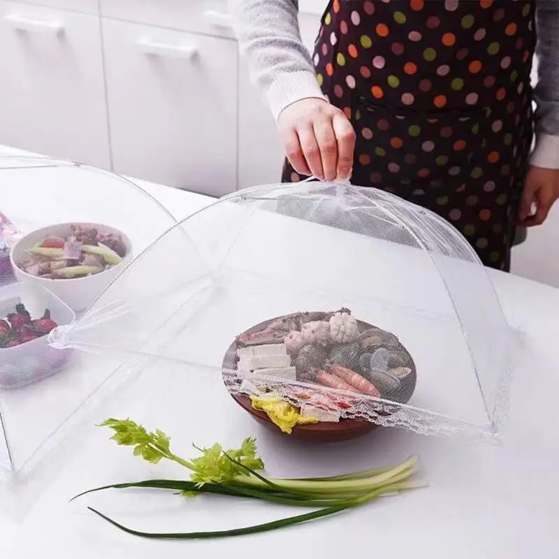 Foldable Food Covers Mesh Anti Fly Mosquito Meal Food Cover Umbrella Picnic Protect Dish Cover Meal Covers Kitchen Supplies
Foldable Food Covers Mesh Anti Fly Mosquito Meal Food Cover Umbrella Picnic Protect Dish Cover Meal Covers Kitchen Supplies