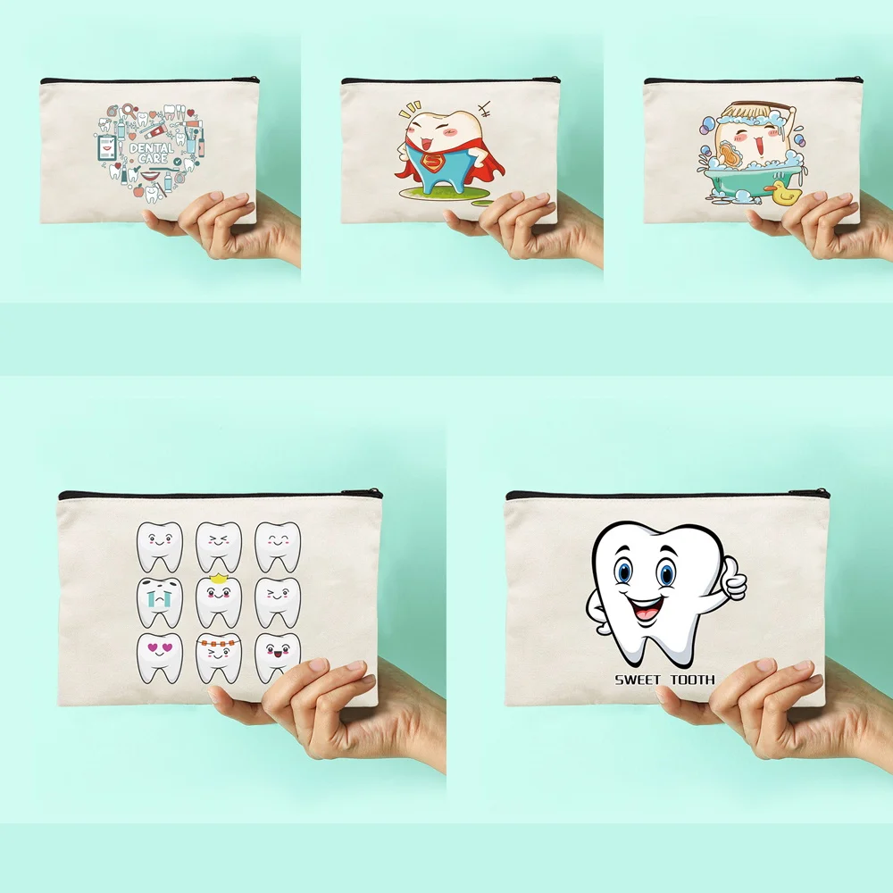 Women Canvas Makeup Bag Teeth Series Pattern Makeup Organizer Cosmetic Bags Pencil Cases Bridesmaid Makeup Bag Gifts
Women Canvas Makeup Bag Teeth Series Pattern Makeup Organizer Cosmetic Bags Pencil Cases Bridesmaid Makeup Bag Gifts