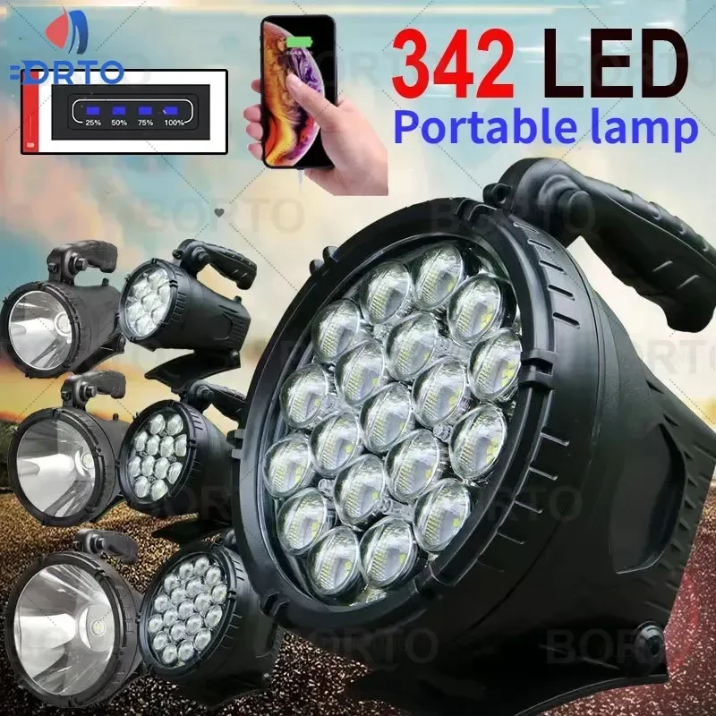

NEW Outdoor Portable Spotlights Searchlight P90 High Power Led Flashlight Camping 2200LM Work Light Rechargeable USB Flash Light