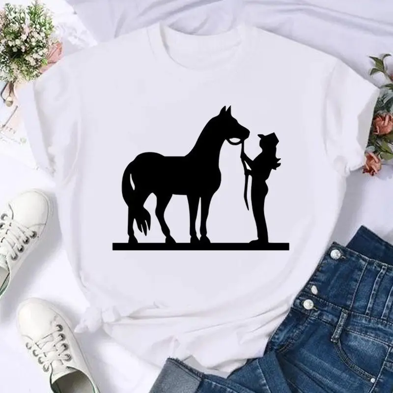 Short Sleeve Horse 90s Love Trend Print T Shirt Fashion Summer Women Female Casual Top Tshirts Cartoon Graphic Tee T-Shirt
Short Sleeve Horse 90s Love Trend Print T Shirt Fashion Summer Women Female Casual Top Tshirts Cartoon Graphic Tee T-Shirt