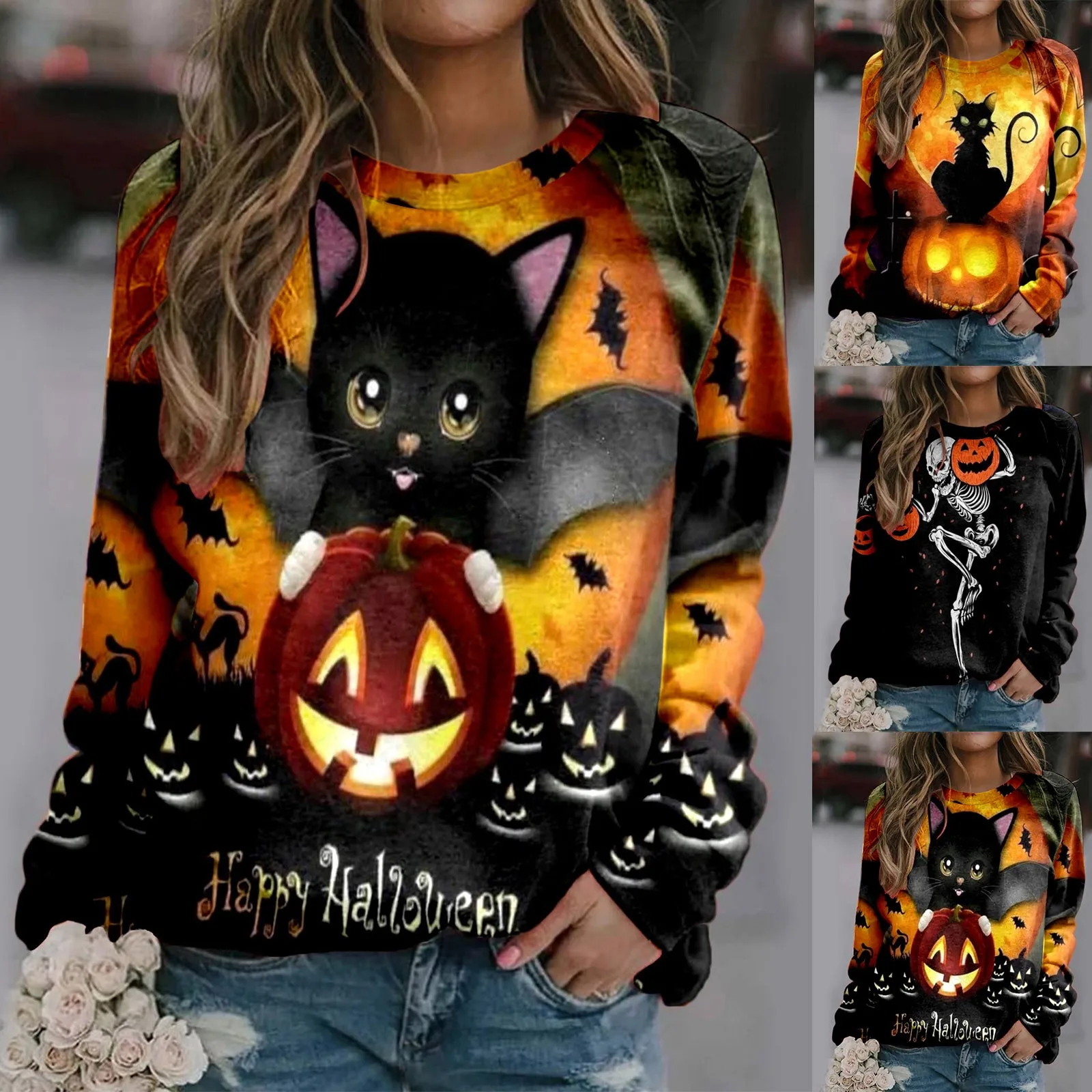 Fleece Zip Jacket Womens Round Neck Long Sleeve Printed Pullover Fashion Halloween Top Sweatshirt Mock Neck Blouse Long Sleeve
Fleece Zip Jacket Womens Round Neck Long Sleeve Printed Pullover Fashion Halloween Top Sweatshirt Mock Neck Blouse Long Sleeve