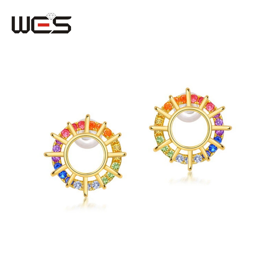 WES 925 Sterling Silver Stud Earrings for Women Rainbow Crystal Colorful Zicron Classic Jewelry Fashion Party Gifts Anniversary
WES 925 Sterling Silver Stud Earrings for Women Rainbow Crystal Colorful Zicron Classic Jewelry Fashion Party Gifts Anniversary