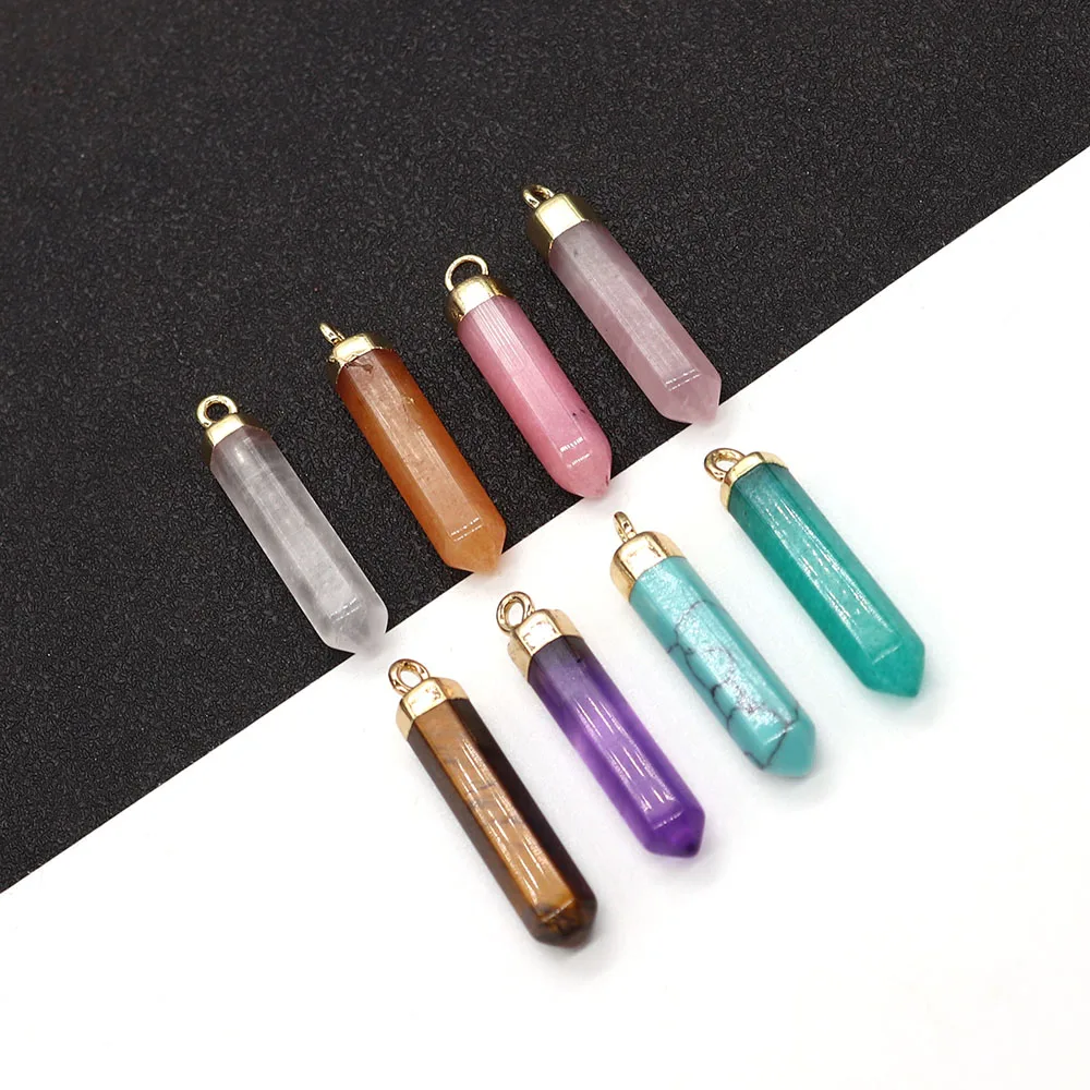 Natural Stone Hexagon Pillar Agate Crystal Pendant 5x30mm Charm Glitter Stone Making Jewelry DIY Necklace Earrings Accessories
Natural Stone Hexagon Pillar Agate Crystal Pendant 5x30mm Charm Glitter Stone Making Jewelry DIY Necklace Earrings Accessories