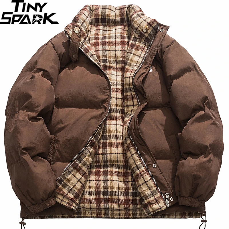Reversible Jacket Men Hip Hop Retro Plaid Jacket Parka Streetwear Harajuku Padded Jacket 2022 Winter Thick Windbreaker Warm
Reversible Jacket Men Hip Hop Retro Plaid Jacket Parka Streetwear Harajuku Padded Jacket 2022 Winter Thick Windbreaker Warm