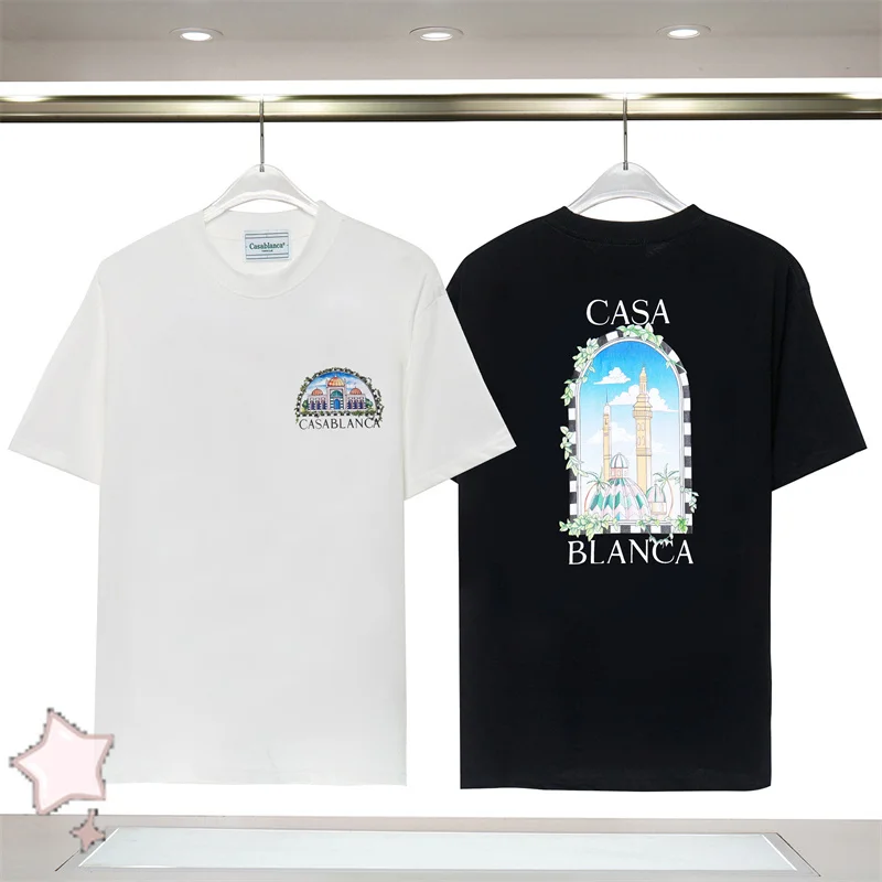 Casablanca T-shirt Logo Architectural Double-sided Printing Daily Casual Short Sleeve CASA Cotton Tops
Casablanca T-shirt Logo Architectural Double-sided Printing Daily Casual Short Sleeve CASA Cotton Tops