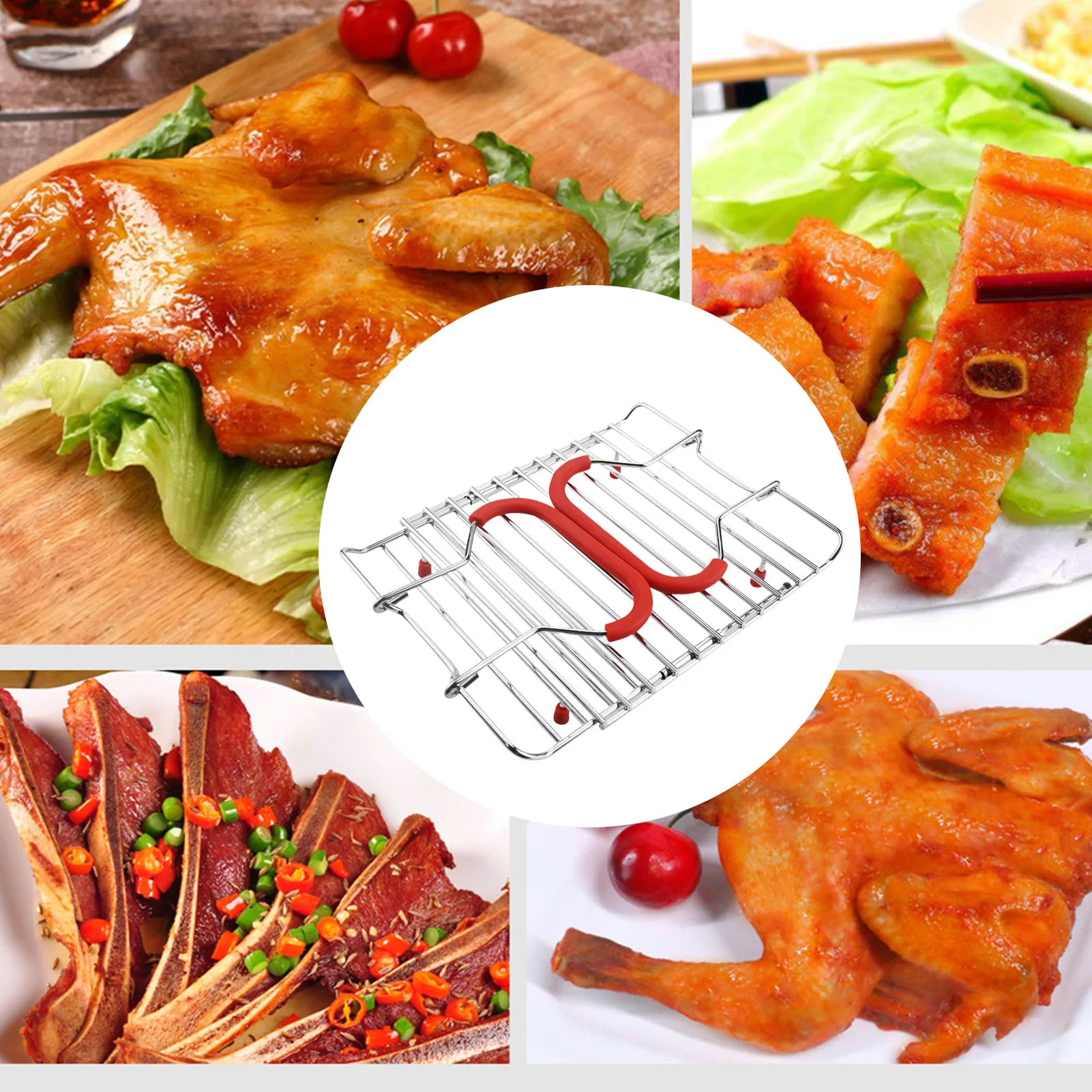 Roast Chicken Transfer Rack Telescopic Design Electroplated Iron Turkey Roasting Rack Dual-Purpose BBQ Tool Roast Chicken Plate
Roast Chicken Transfer Rack Telescopic Design Electroplated Iron Turkey Roasting Rack Dual-Purpose BBQ Tool Roast Chicken Plate
