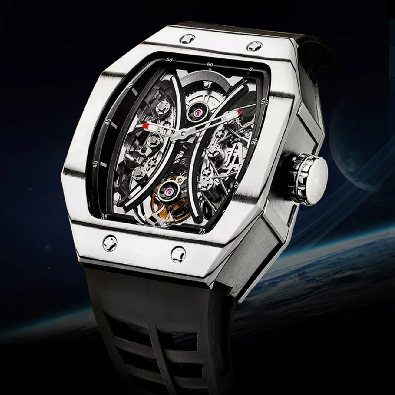 AESOP RICHA Square Carbon Fiber Bezel Men Mechanical Wristwatches Flying Tourbillon Watch Skeleton Luminous Clock Men Watches
AESOP RICHA Square Carbon Fiber Bezel Men Mechanical Wristwatches Flying Tourbillon Watch Skeleton Luminous Clock Men Watches
