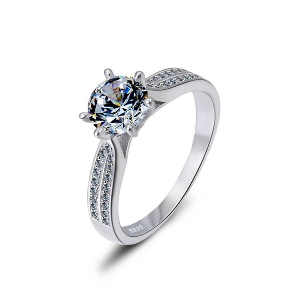 Silver Color Engagement Ring Round Cut Cubic Zirconia Love Forever Band for Women
Silver Color Engagement Ring Round Cut Cubic Zirconia Love Forever Band for Women
