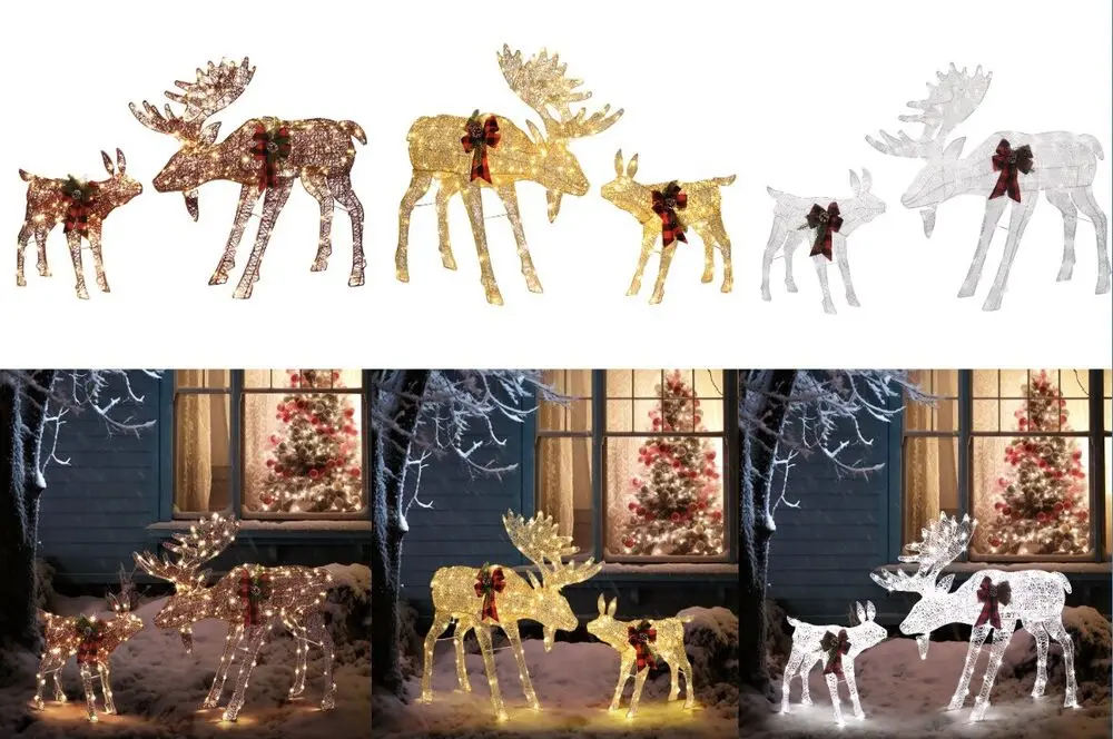 2 PCS Christmas Decoration Outdoor Moose 4FT 30V 3.6W 200-Led Leather String Light Moose Family Decorations
2 PCS Christmas Decoration Outdoor Moose 4FT 30V 3.6W 200-Led Leather String Light Moose Family Decorations