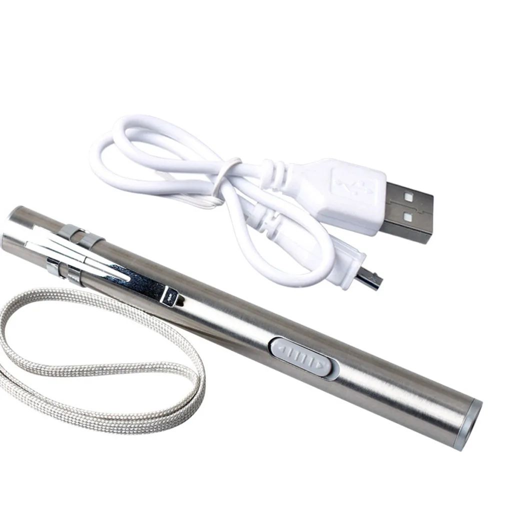 Pen Shape USB Rechargeable Flashlight Stainless Steel Handy LED Outdoor Activities Pocket Torch Home Pen Light
Pen Shape USB Rechargeable Flashlight Stainless Steel Handy LED Outdoor Activities Pocket Torch Home Pen Light