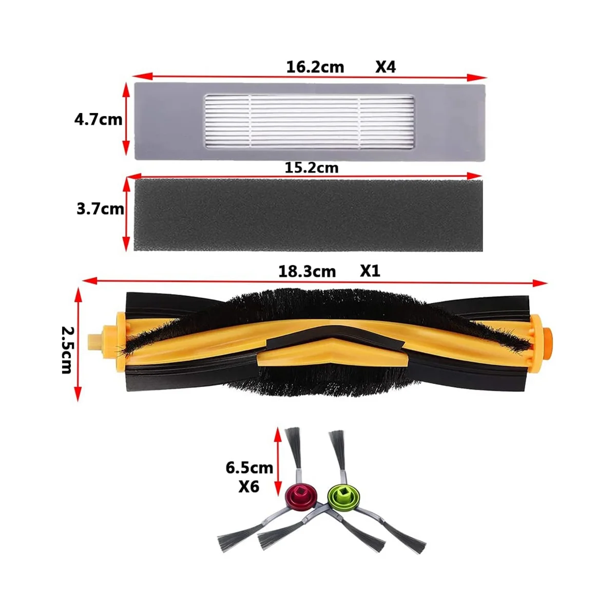 Accessories for Ecovacs Deebot N8 T8 1 Main Brush 4 Filters 6 Side Brushes for T8 N8 Ozmo 950 920 Replacement
Accessories for Ecovacs Deebot N8 T8 1 Main Brush 4 Filters 6 Side Brushes for T8 N8 Ozmo 950 920 Replacement