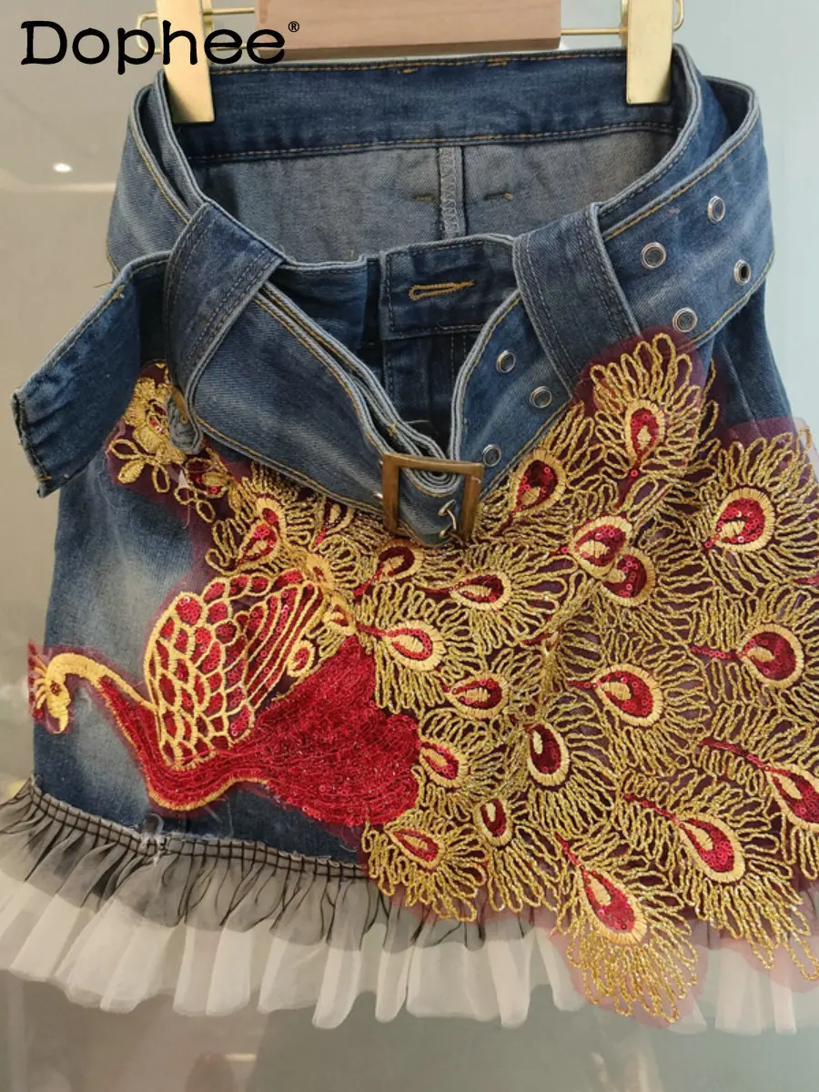 Retro Sweet Cartoon Embroidered Short Denim Skirt Women Korean High Waist Slim Fit A- Line Hip Mini Skirt 2022 Autumn New Faldas
Retro Sweet Cartoon Embroidered Short Denim Skirt Women Korean High Waist Slim Fit A- Line Hip Mini Skirt 2022 Autumn New Faldas