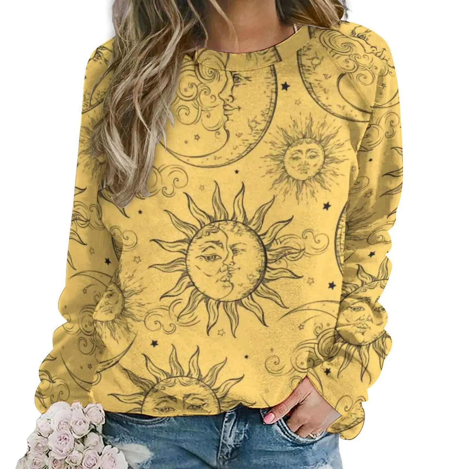 Vintage Celestial Sun Hoodies Womens Yellow Magic Moon Stars Harajuku Casual Hoodie Winter Long Sleeve Retro Design Clothes
Vintage Celestial Sun Hoodies Womens Yellow Magic Moon Stars Harajuku Casual Hoodie Winter Long Sleeve Retro Design Clothes
